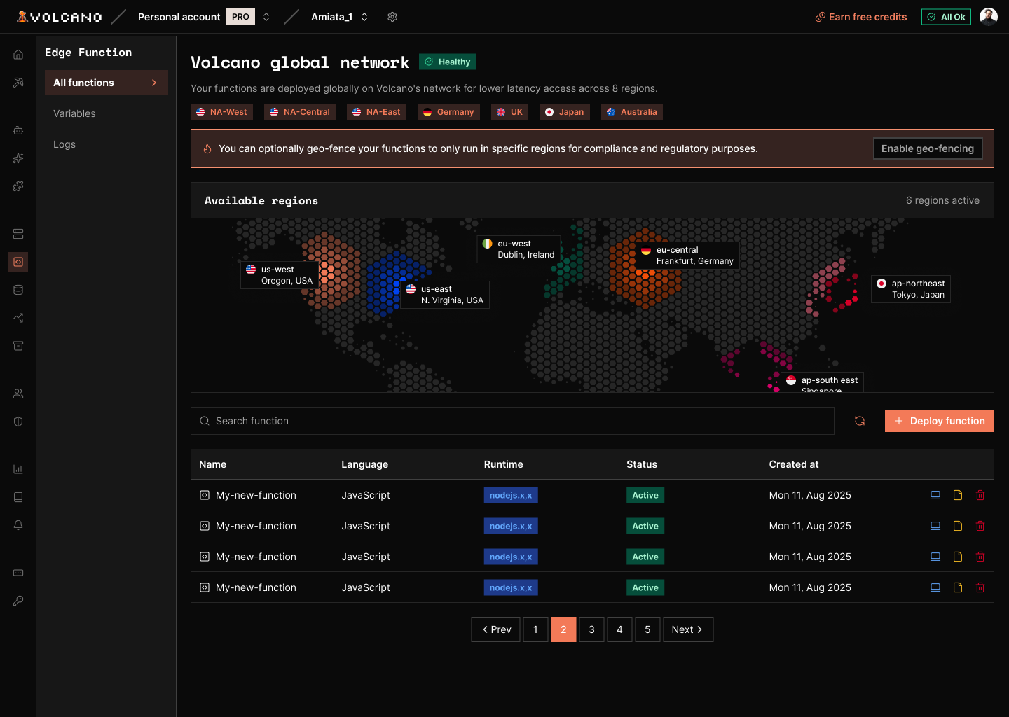 Functions & Agents product screenshot